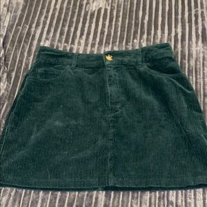 green velvet skirt
